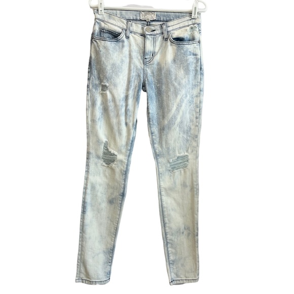 Current/Elliot The Ankle Skinny Cheville City Bleach Destroy Jeans Size 26 - Picture 3 of 16